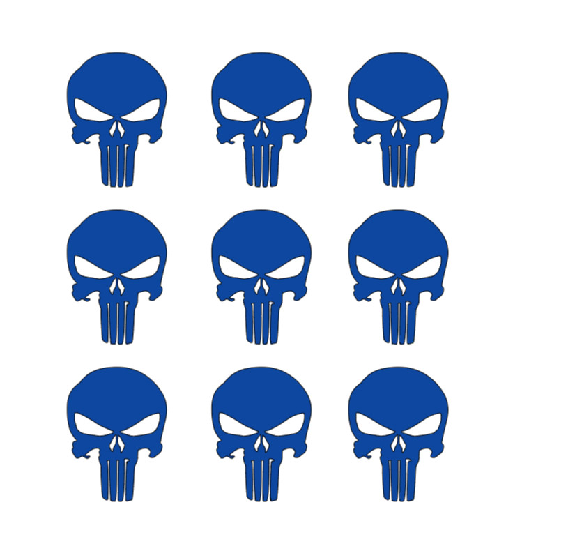 (9) The Punisher Skull Vinyl Decals Phone Helmet Gun Mag 1″ 2″ 3″ Stickers