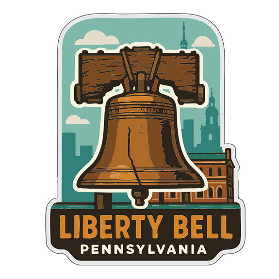Liberty Bell Pennsylvania Sticker Decal Vinyl Die-Cut Symbolic Landmark Design