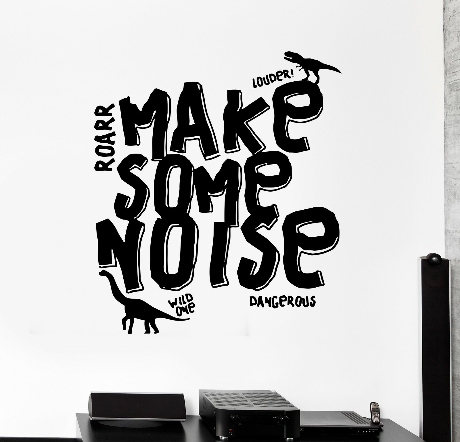 Wall Decal Dinosaurs Reptiles Monsters Words Inscription Phrase Sticker ed1451