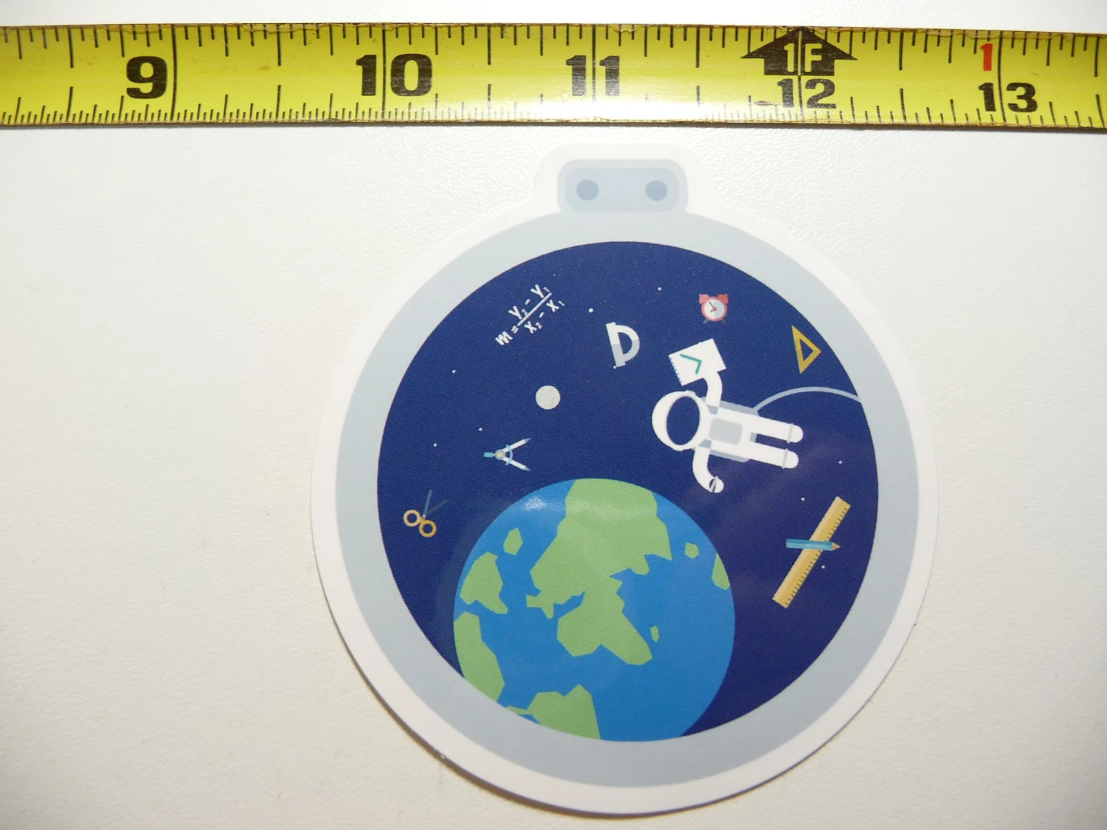 ASTRONAUT PLANET EARTH MATH SPACE WALK SMALL STICKER DECAL EXPLORATION GALAXY
