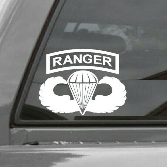 AIRBORNE RANGER JUMP WINGS Vinyl Window Decal