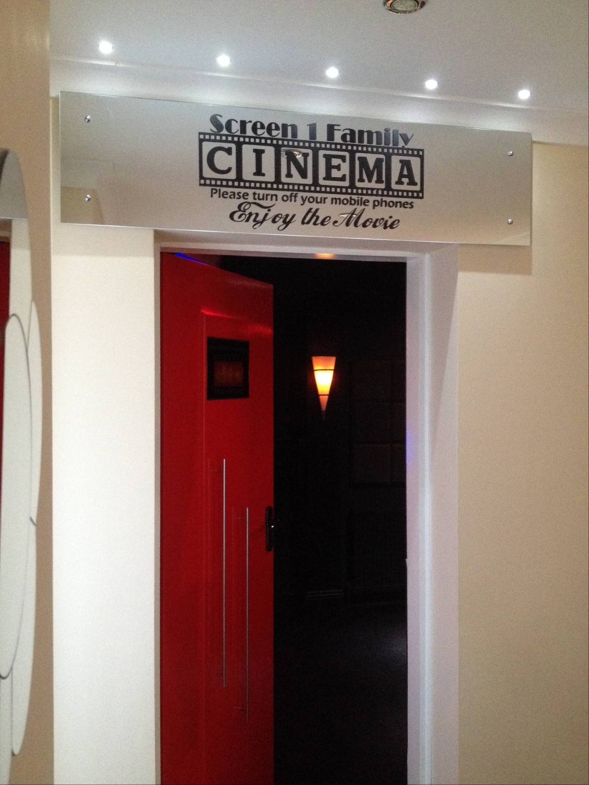 Cinema Theatre personalized sign home movie theater vinyl wall decor mural decal