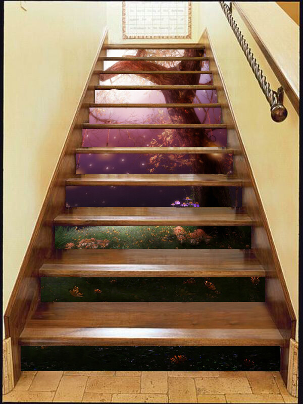 3D Dream Tree 1040 Stair Risers Decoration Photo Mural Vinyl Decal Wallpaper