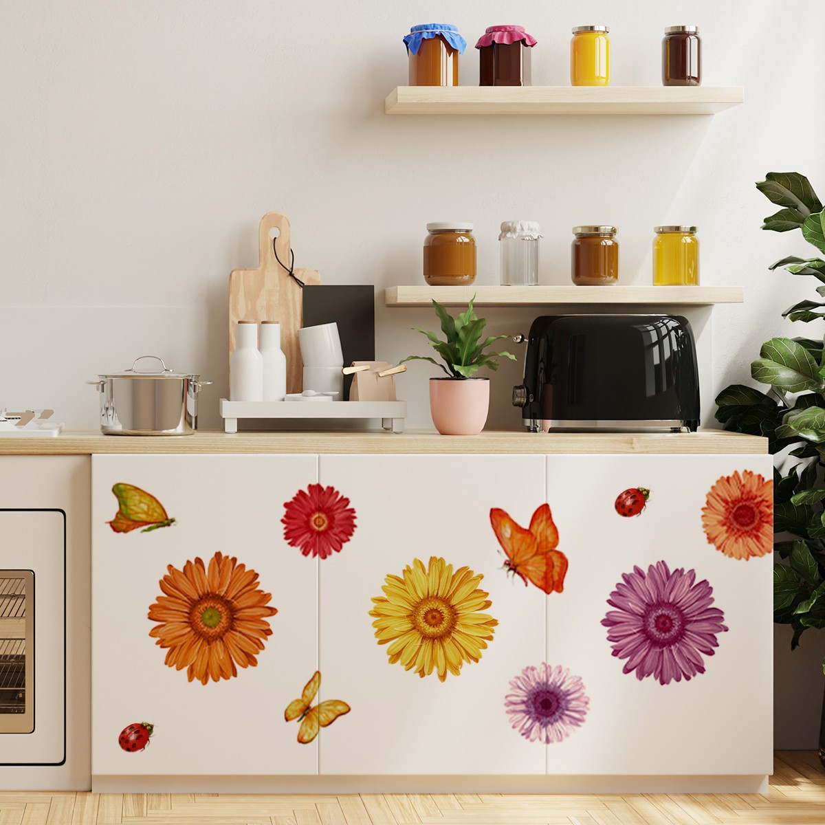 Daisy Wall Decals – Flower Wall Stickers, Nursery Decor, Kids Room Wall Art
