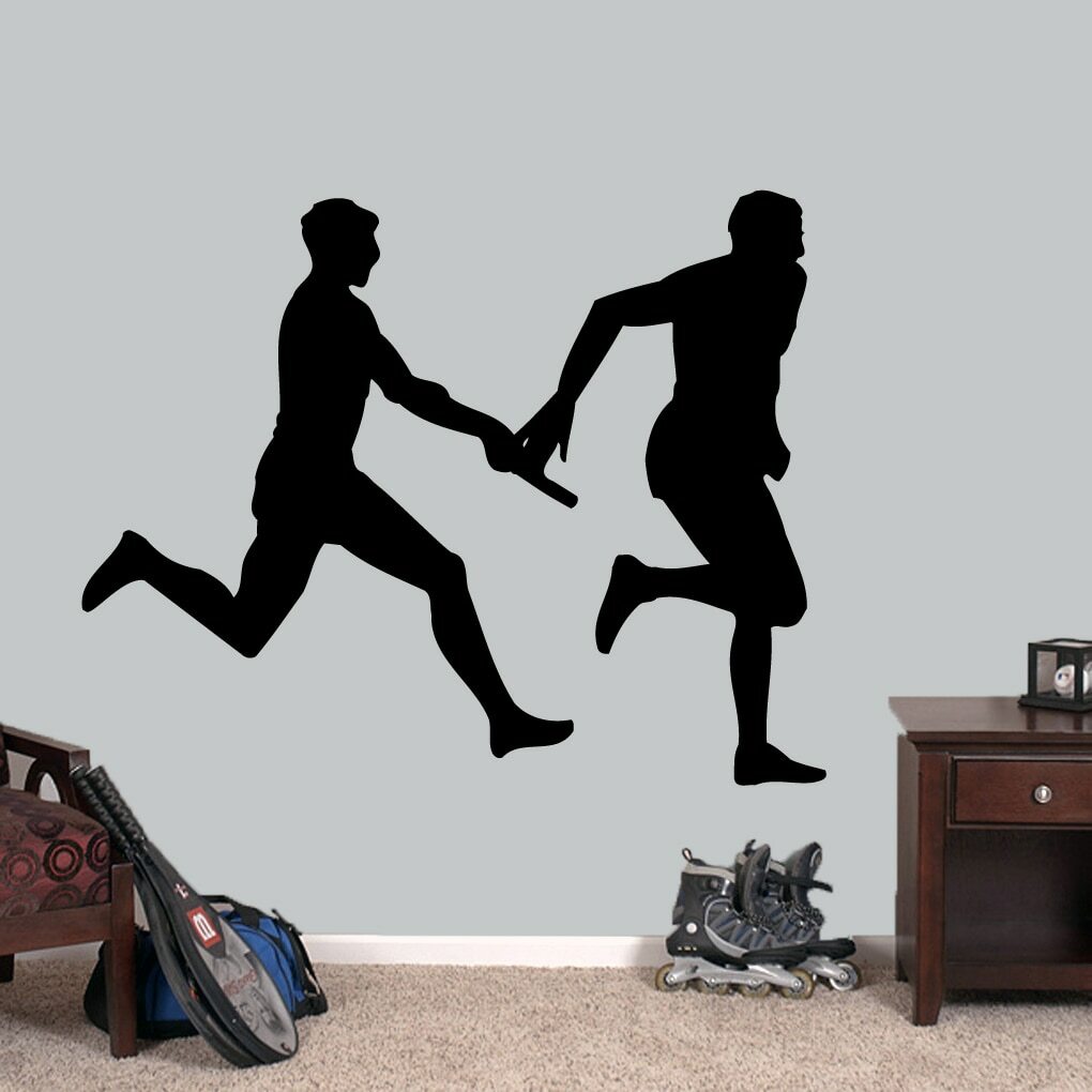 Relay Runners Wall Decal – Sports, Runner, Relays, Kids, Teens, Vinyl Sticker