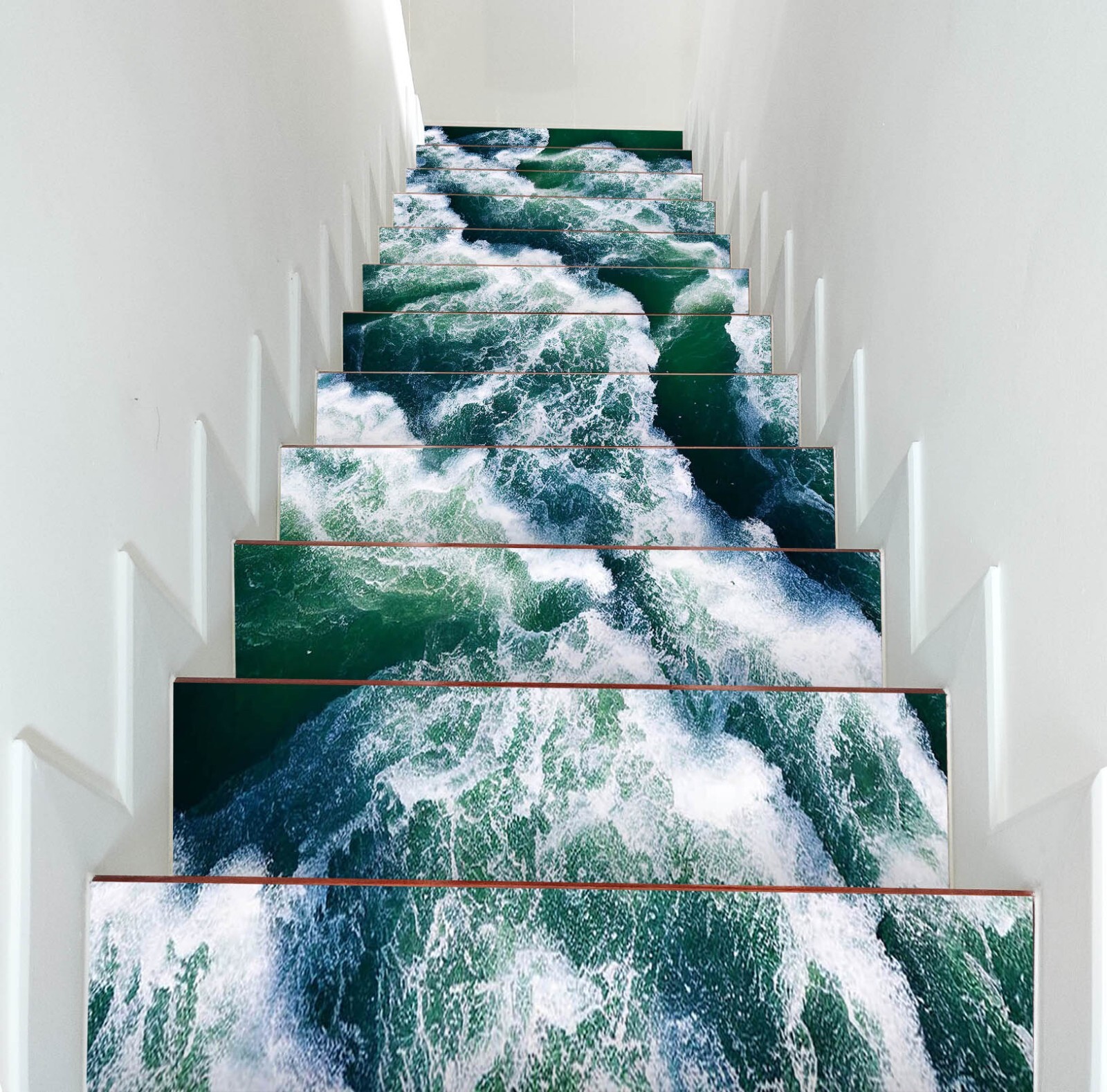 3D Dark Green Sea A219 Stair Risers Decoration Photo Mural Vinyl Wallpaper Vera