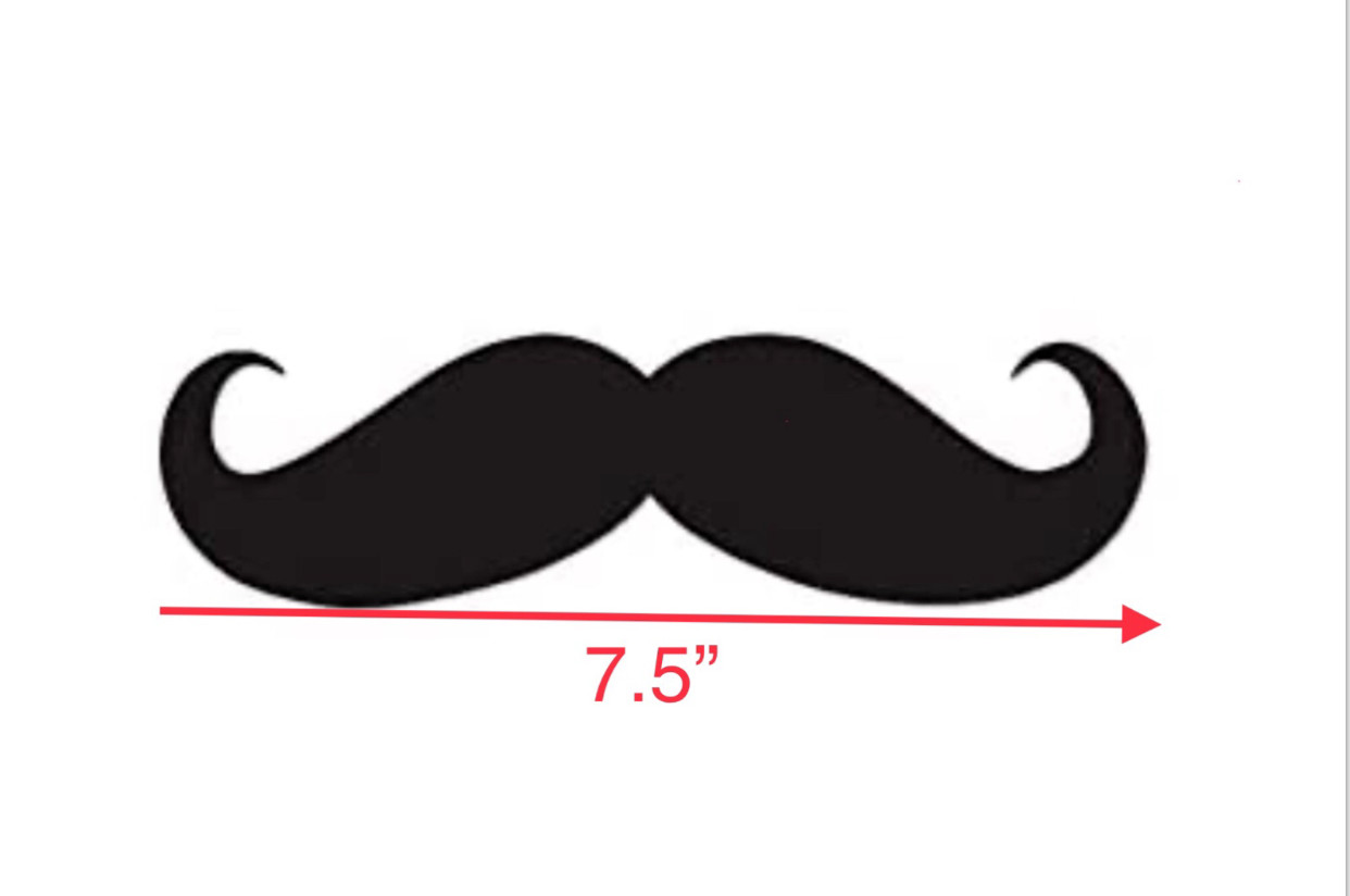 Mustache Decal Sticker 7.75″ / 16″ OR 24″ For Car / Room / Party St-72