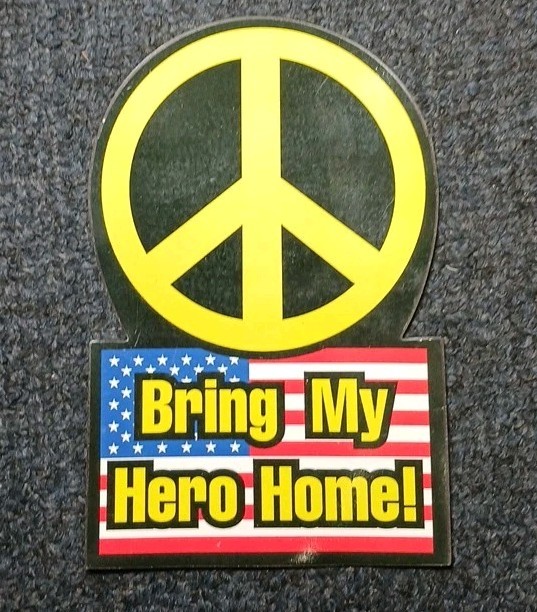 Bring My Hero Home! 6.5″ Magnet With Peace Sign