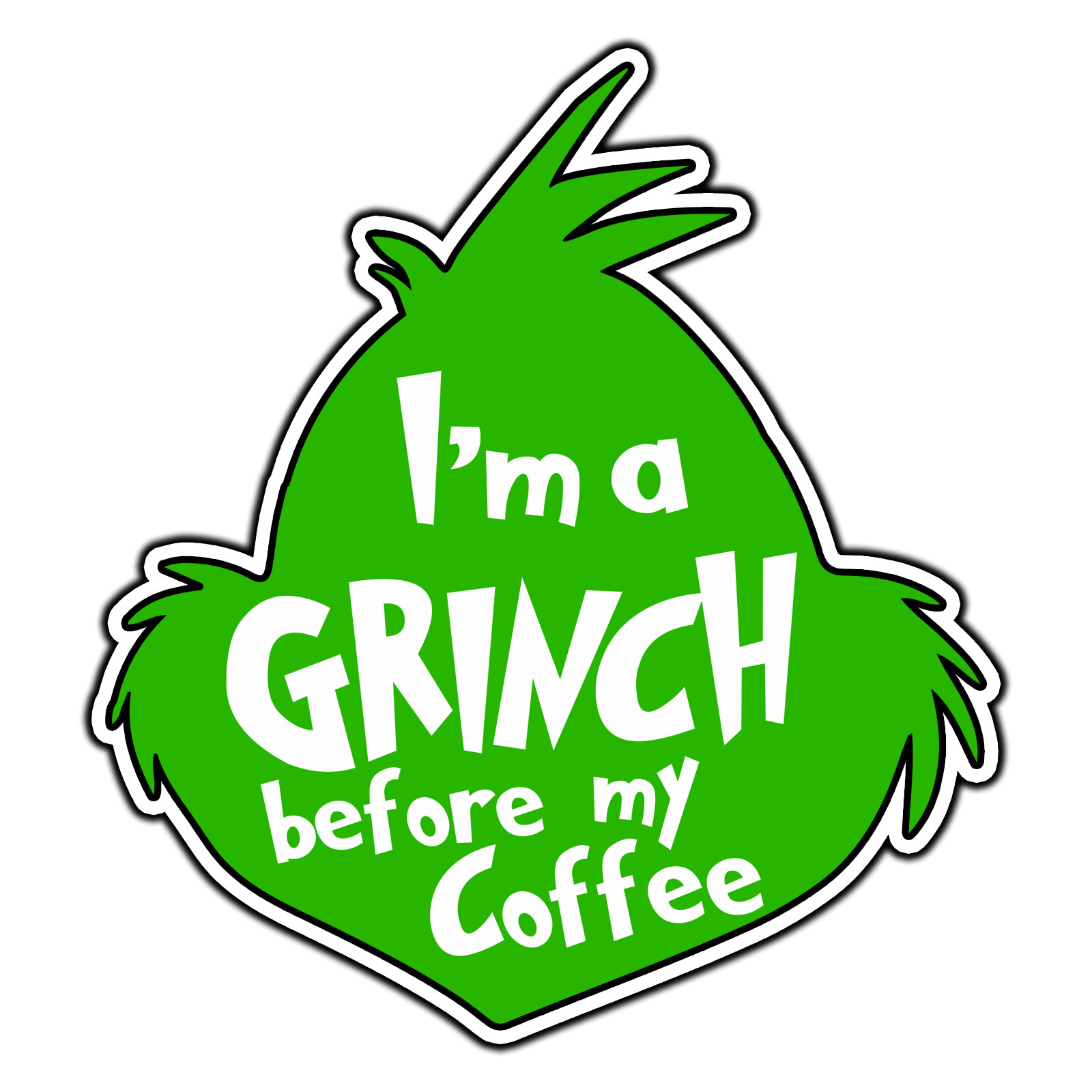 I’m A Grinch Before My Coffee Christmas Sticker Waterproof Vinyl Decal Die-Cut