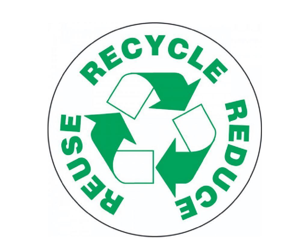 Reuse Recycle Reduce Hard Hat Sticker Decal