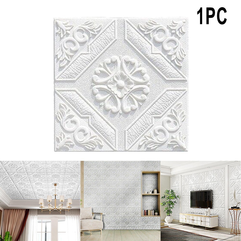 1/10pcs 3D Soft Foam Brick Texture Pattern Effect Wall Sticker Wall Decor 35cm