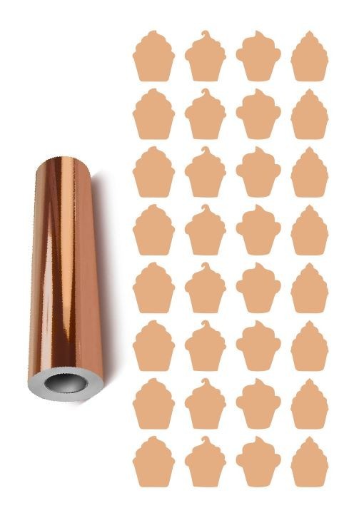 Cupcake Stickers Sticker Chrome Rose Gold 1″ DC12
