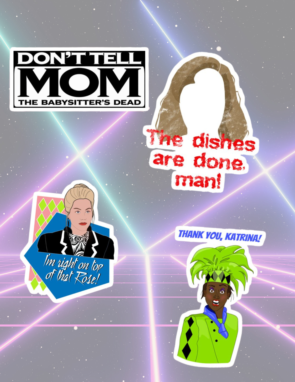 Don’t Tell Mom The Babysitter Is Dead 80’s Movie Sticker Pack