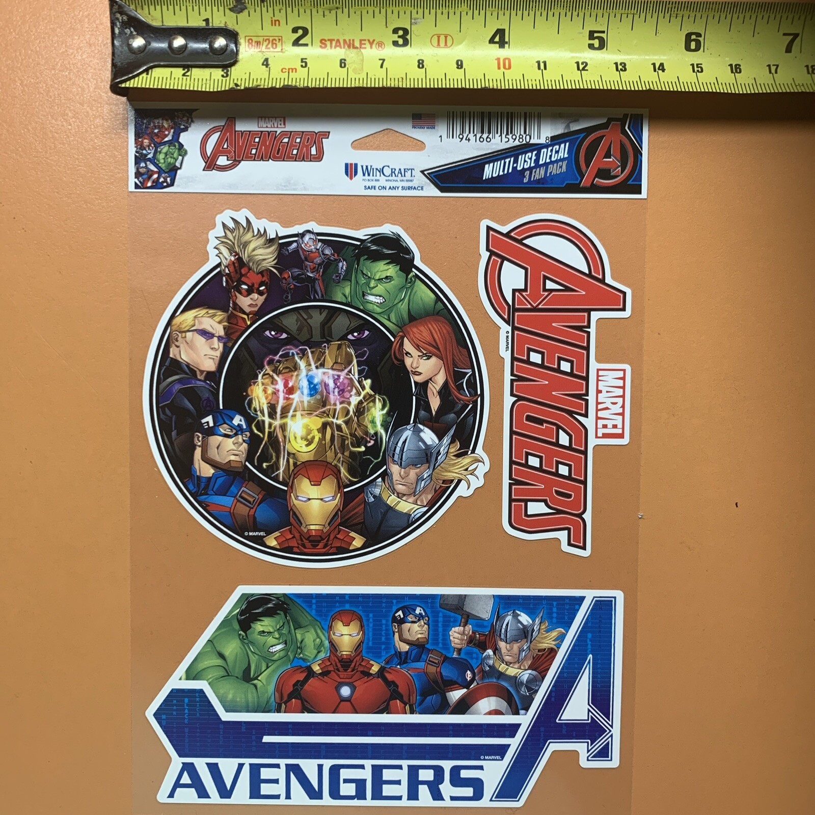 NEW Marvel Avengers 3 Pc Set; Vehicle/PC/Wall Vinyl Decals-Stickers Reusable