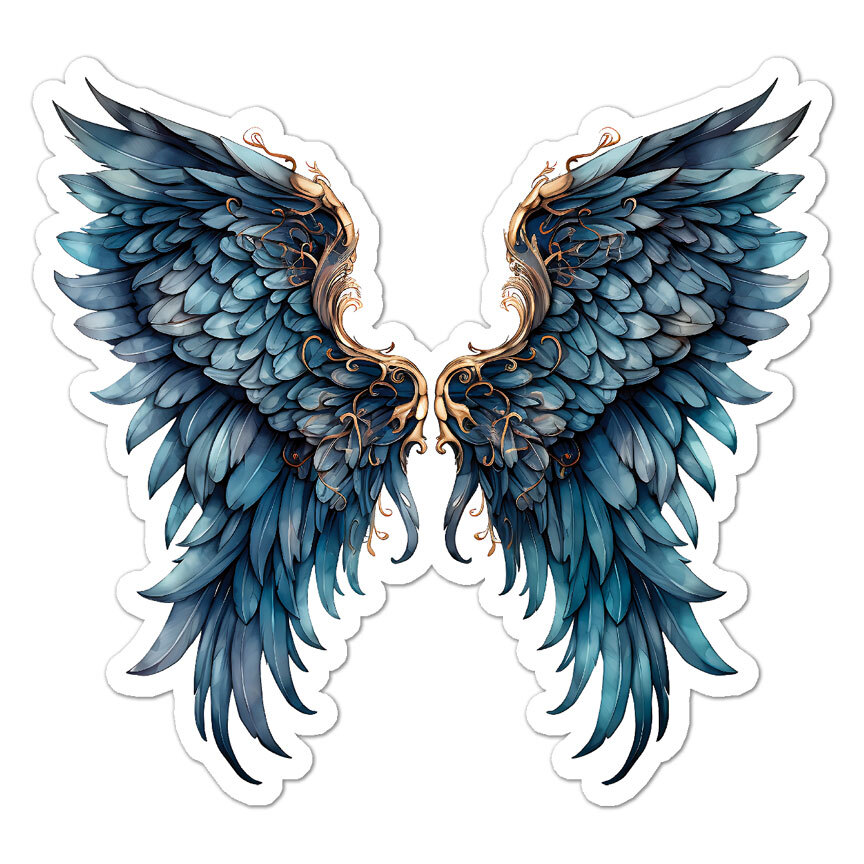 Angel Wings, Vinyl Decal Sticker, Indoor Outdoor, 3 Sizes, #9655
