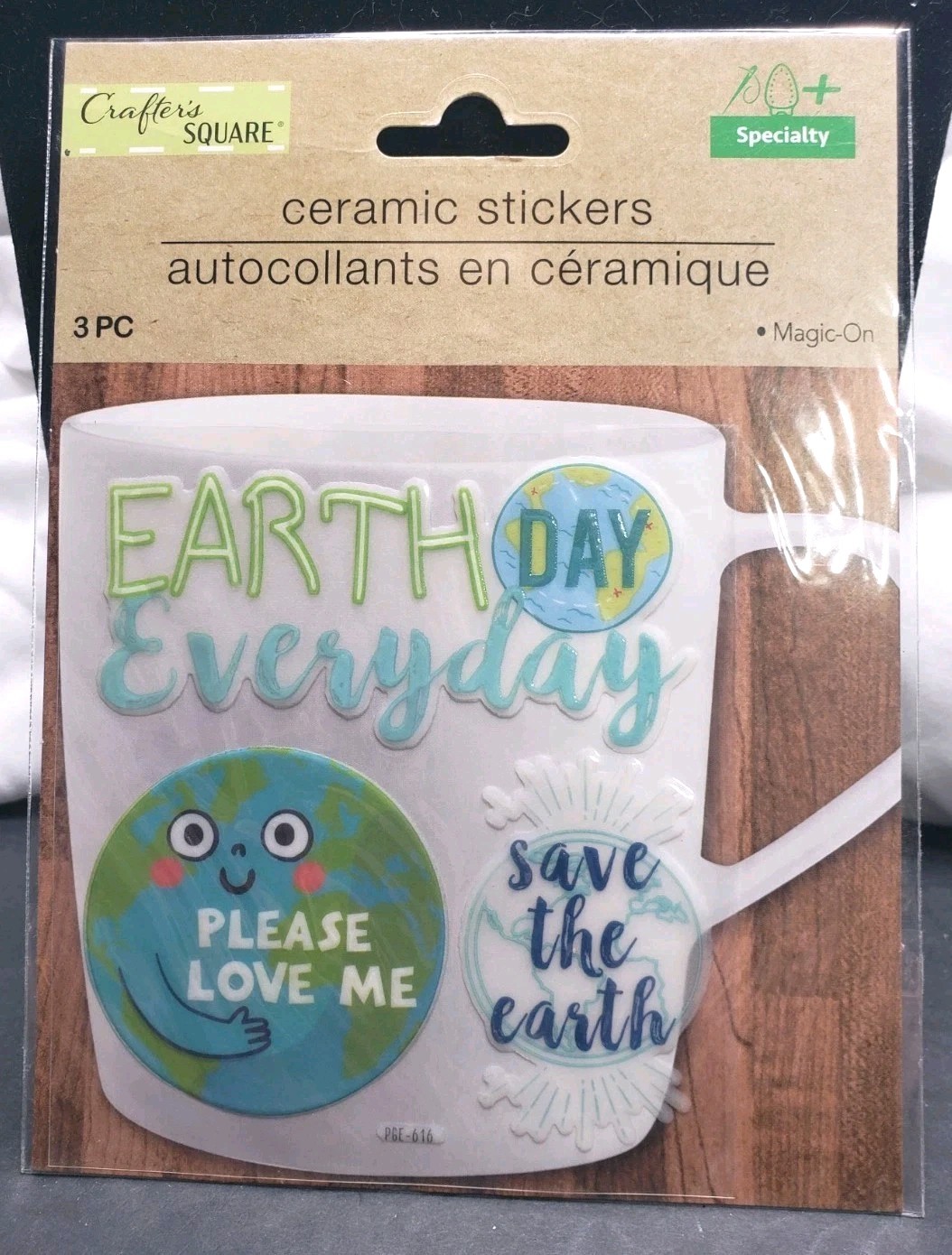 Earth Day Ceraminc Stickers Create your Own Mug 3 Pieces Save The Earth DIY