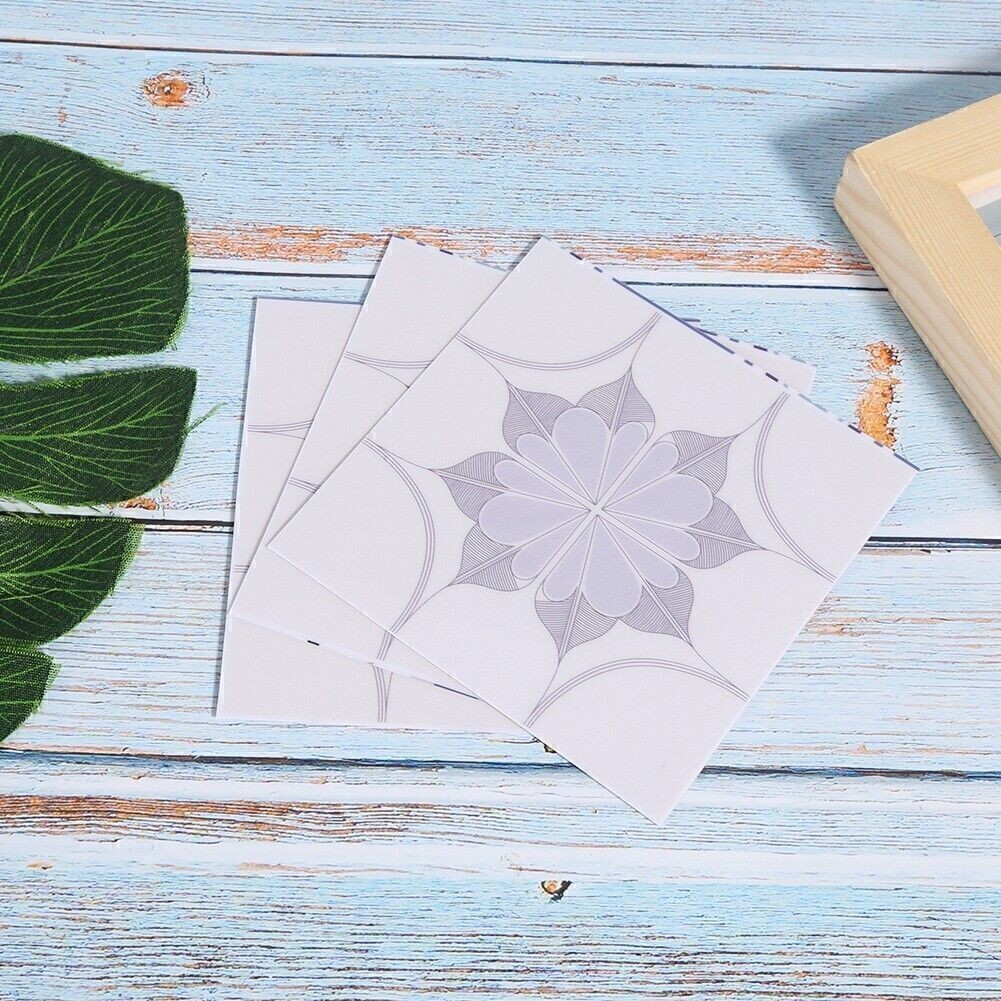 10Pcs/Set 10x10cm Beautiful Tile Sticker Home Kitchen Bathroom Floor Wall