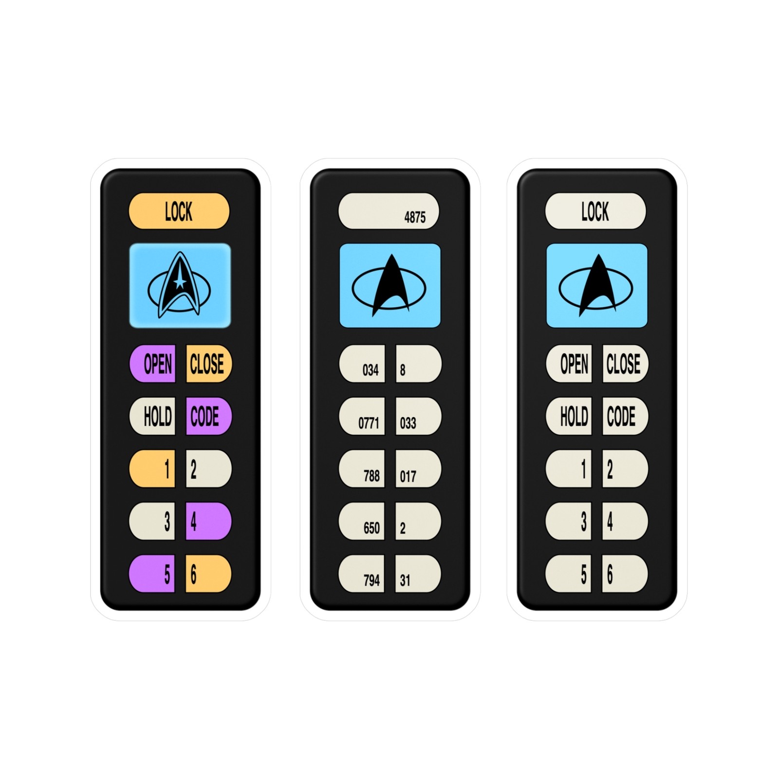 Starship Door Chime Lock Controls LCARS Pad Prop Sticker Decals