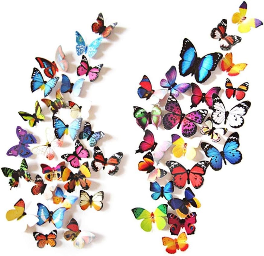 80pcs Foldable Butterfly Wall Stickers – Easy to Apply & Beautifully Realistic
