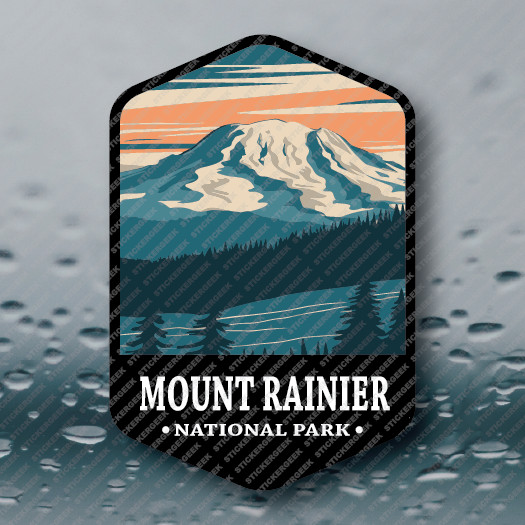 US National Park MOUNT RAINIER WASHINGTON Camping Outdoors Hiking Sticker