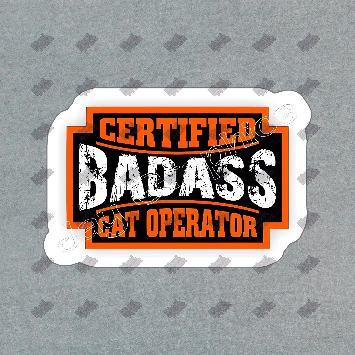Certified Badass CAT Operator Vinyl Sticker Heavy Equipment Decal #765759
