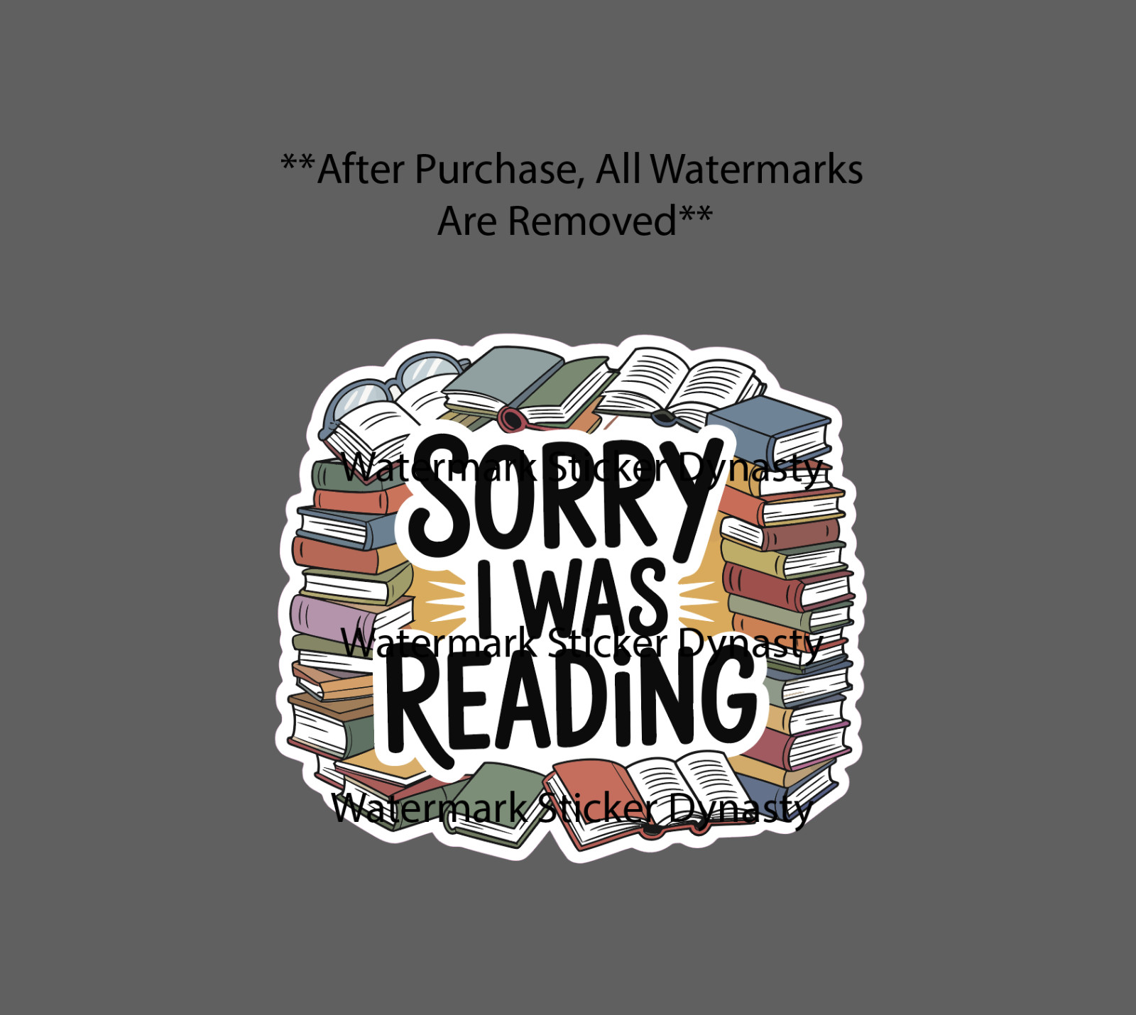 Sorry I Was Reading Sticker Waterproof Decal Book Books Reader Novel Gift NEW