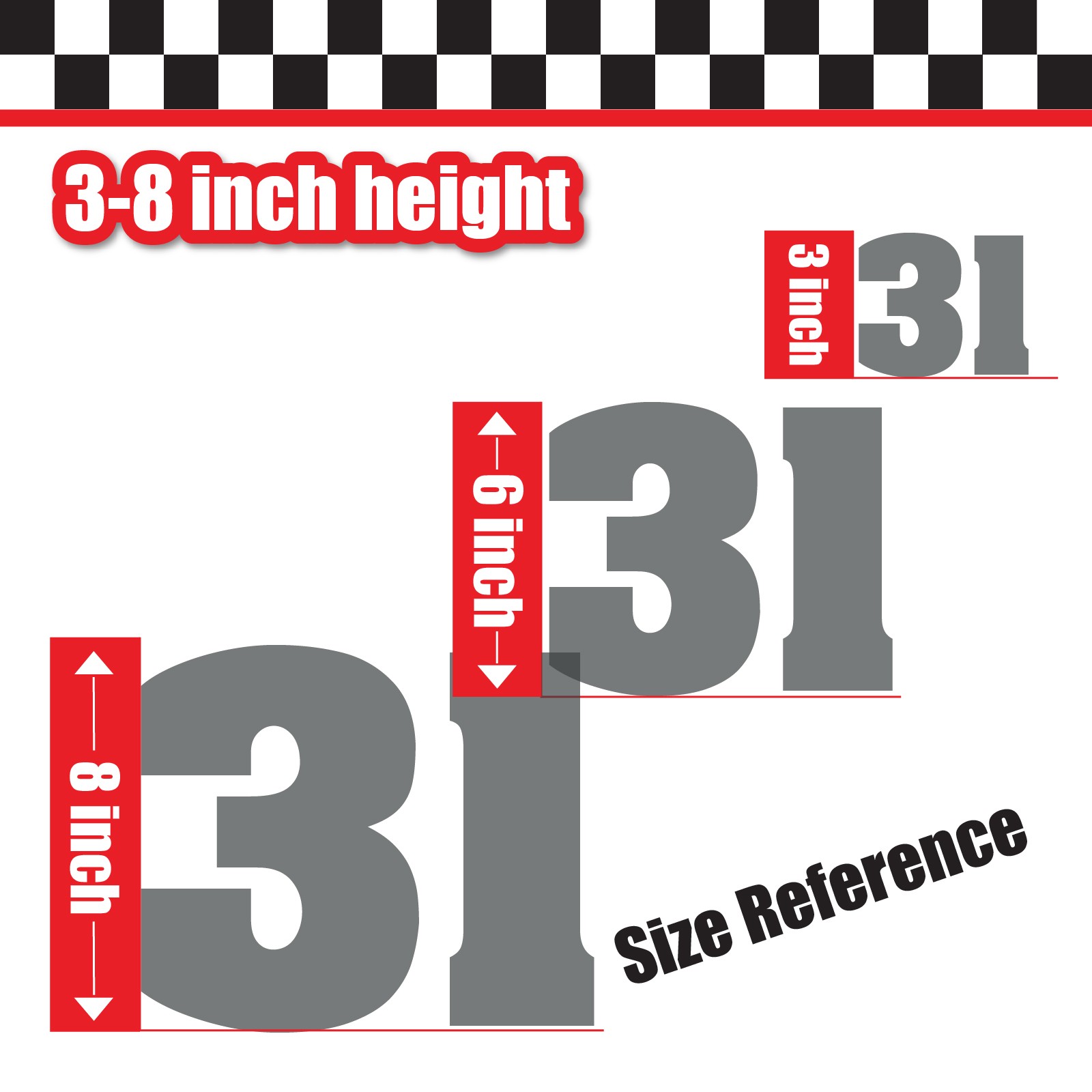 3 Digit Single Number Stickers Custom Decal Locker Door 3pcs Aardvar