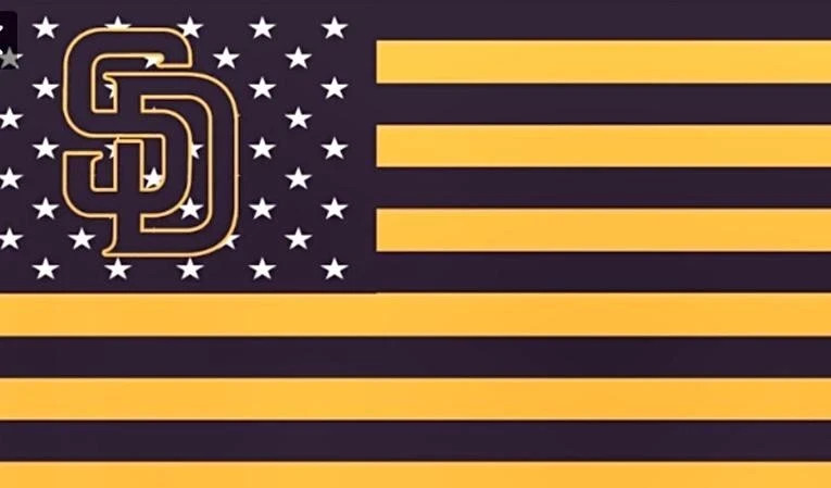 SAN DIEGO PADRES Stars & Stripes Sticker *NEW* Measures 5″ x 3″