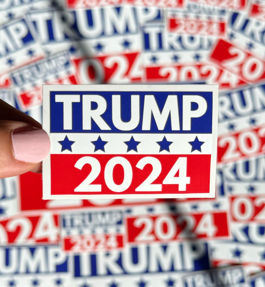 President Donald Trump Flag 2024 Vinyl Decal Sticker Car Truck