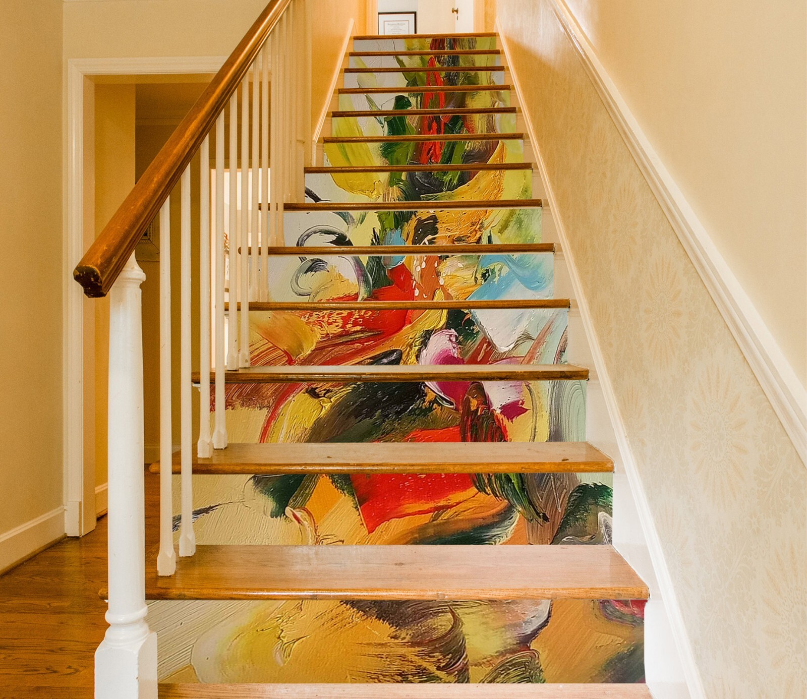 3D Oil Painting ZHU1189 Stairs Risers Decoration Photo Mural Vinyl Wallpaper Amy