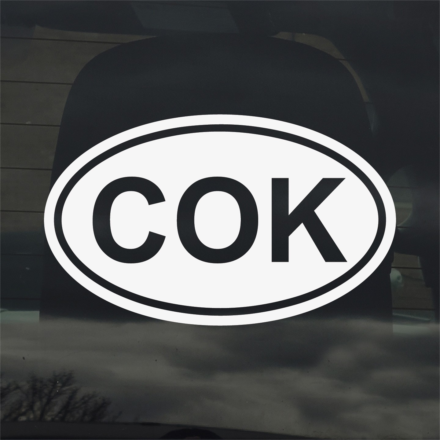 Cook Islands COK Oval Country Code Vinyl Decal Sticker for Car Laptop Window