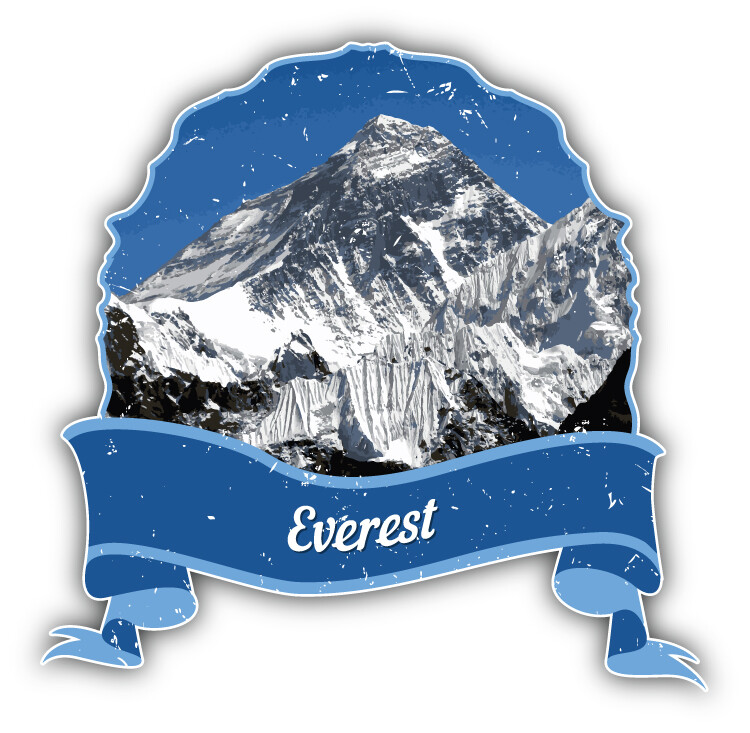 Mount Everest World Landmark Grunge Travel Car Bumper Sticker Decal