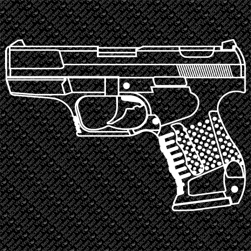 PISTOL HAND GUN SPORT SHOOTING CAR WINDOW LAPTOP VINYL DECAL STICKER (PG-1)