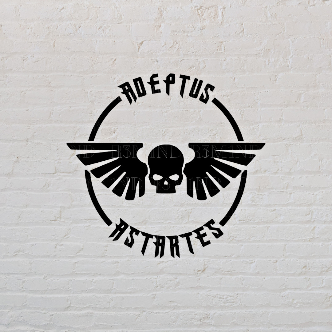 Space Marine Adeptus Astartes Window Decal | White/Black | 5″ x 5″