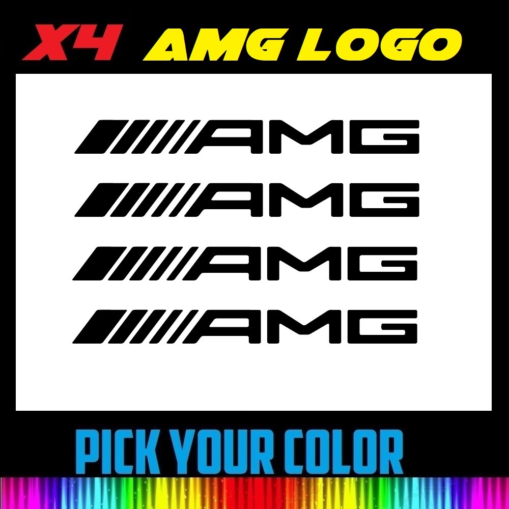 x4 2″ 3″ 4″ 6″ 8″ AMG Logo Vinyl Wheel Window door trunk Decal Truck Car Sticker