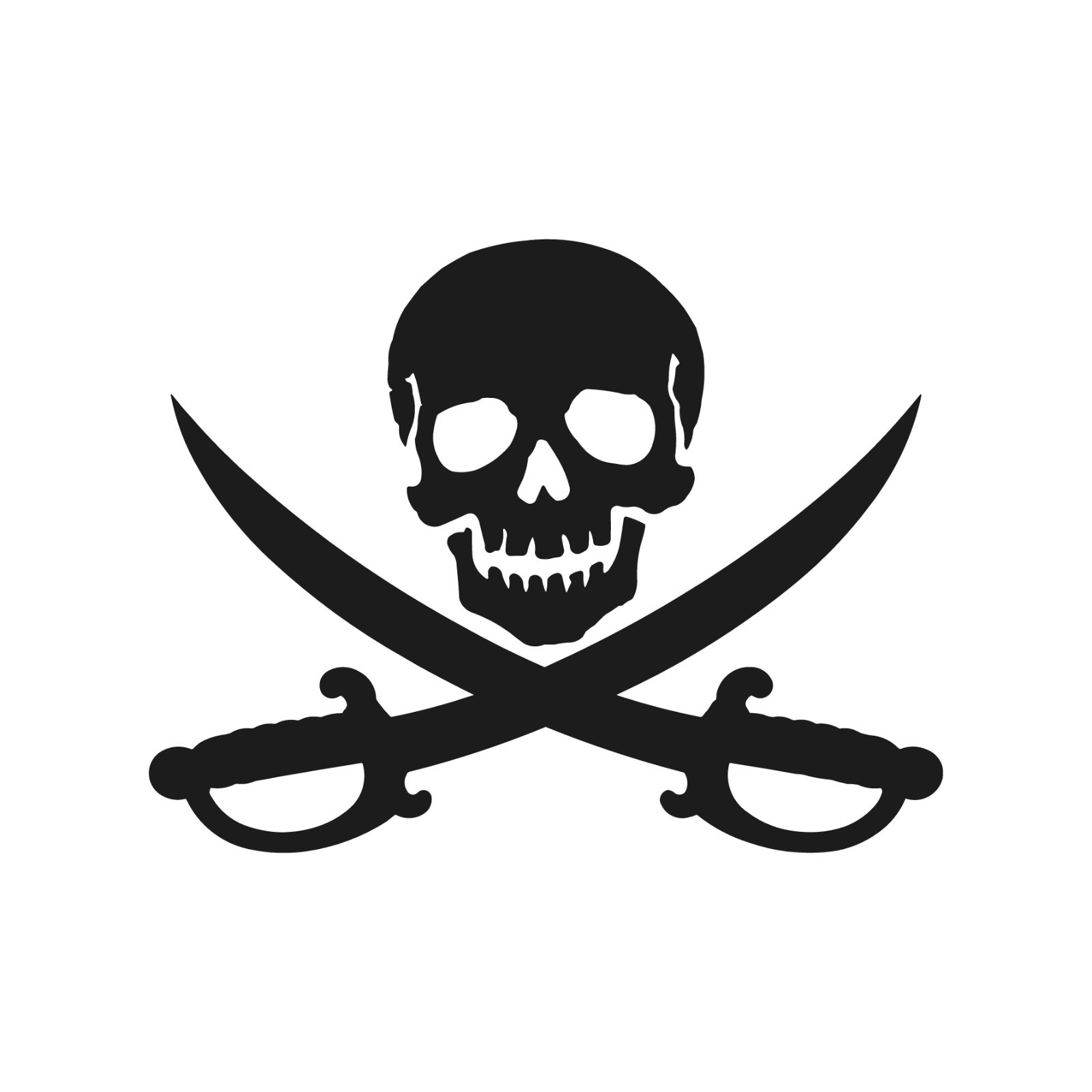 Pirate Skull With Crossed Swords Cutlass Vinyl Decal Jolly Roger Style Sticker