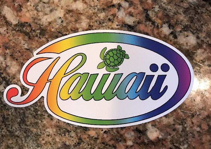 Hawaii Turtle Sticker- Aloha Islands Surf Wave Surfing Beach Maui Kona
