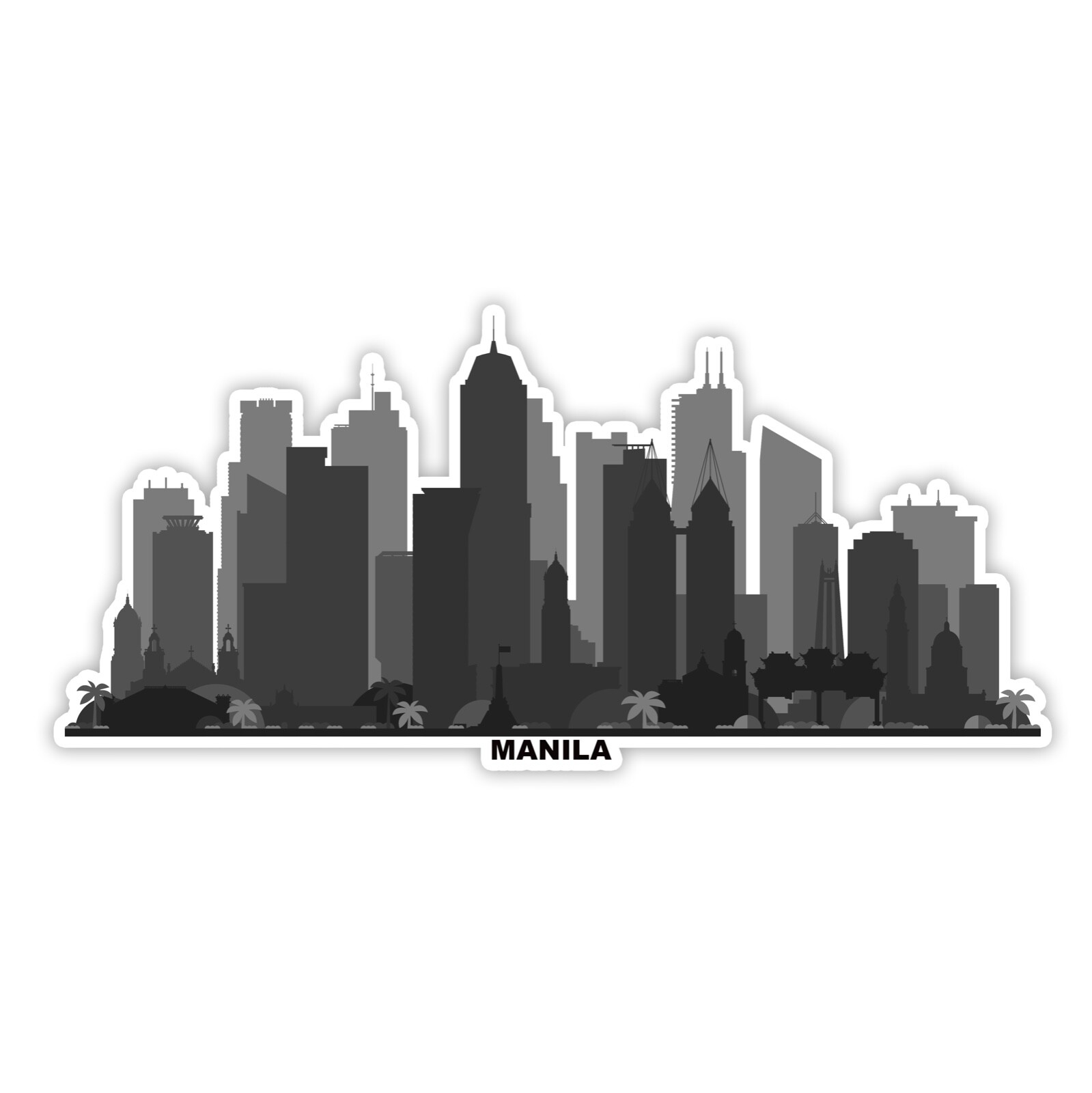 Manila Philippines Sticker City Skyline Filipino Decal Car Laptop Phone Vinyl