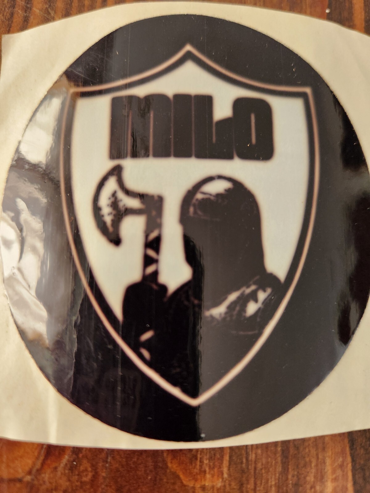 Vintage Armored Knight Sticker MILO Unknown Rare Unique 3×3″