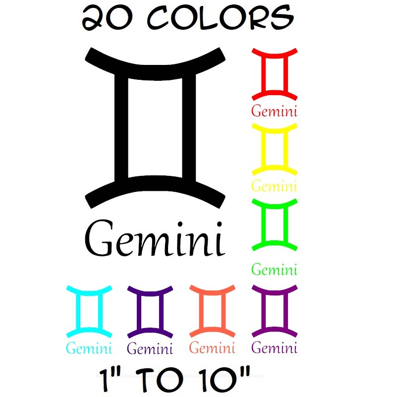 GEMINI Zodiac Symbol Vinyl Sticker Wall Laptop Window Bumper Yeti Car Decal