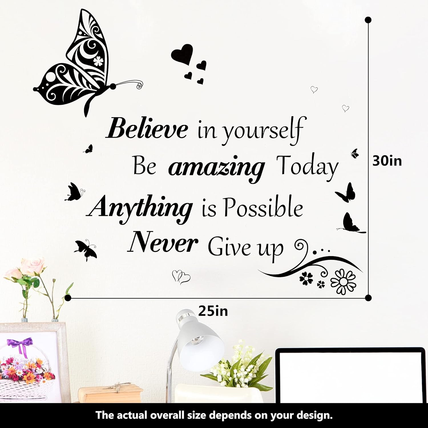 Inspirational Wall Stickers Quotes Letter Wall Art Stickers Motivational Removab