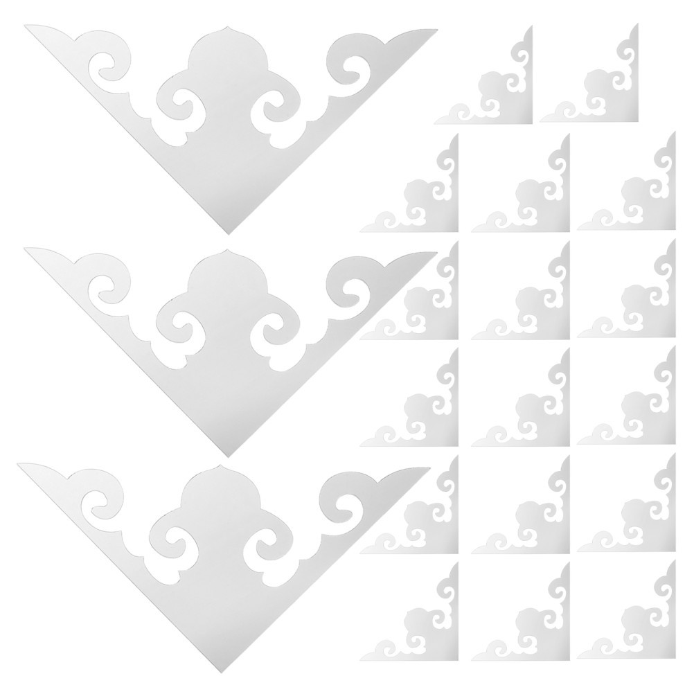 20 Pcs Mirror Frame Sticker Decorative Stickers Corner Home Wall