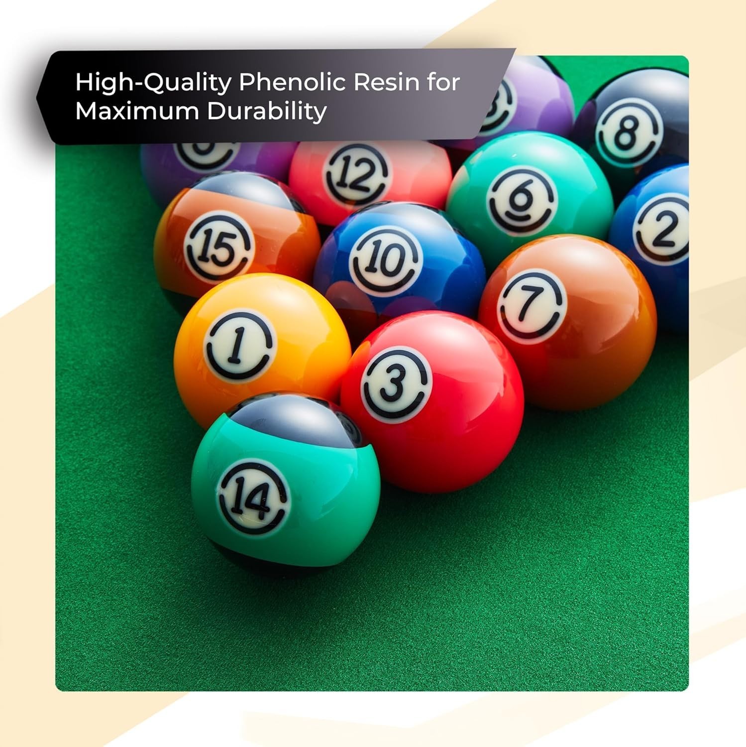 Pool Balls Black Edition 2-1/4″ Set Grade AA+ with Pro Dotted Cue Ball