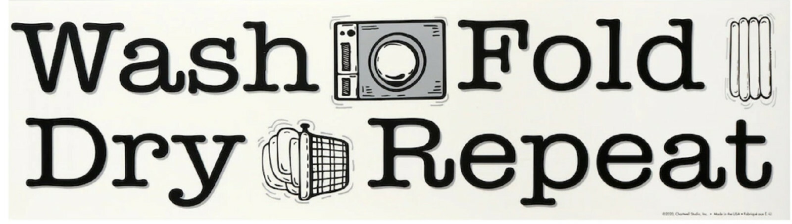 Wash Fold Dry Repeat Laundry Room Wall Decal Sticker