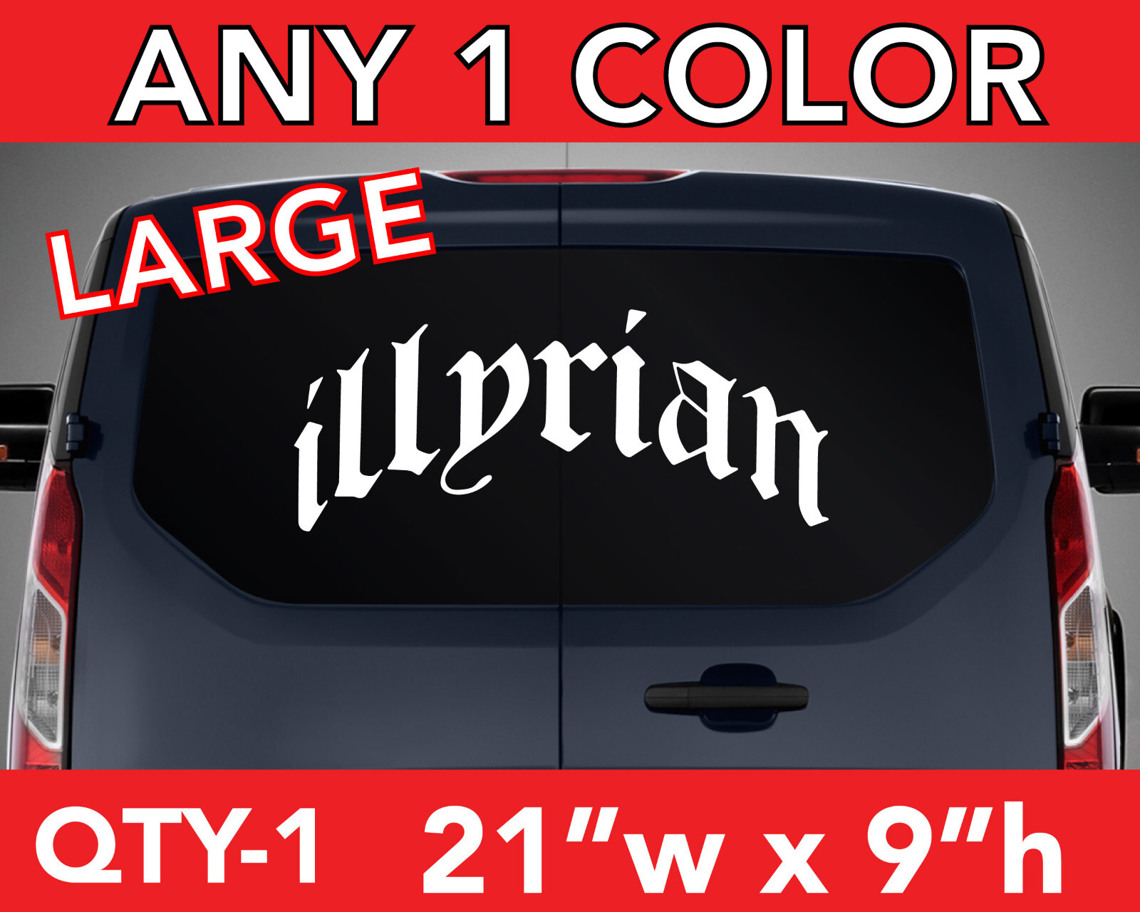 ALBANIA ALBANIAN ILLYRIAN SOLID LETTERS WINDOW MEDIUM DECAL STICKER 12″w x 6″h