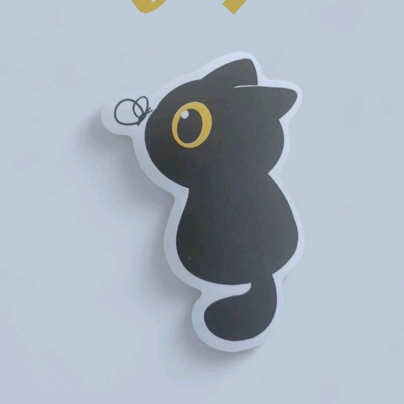 Cat Vinyl Sticker Decal Black Yellow White Removable Decorative Wall Art