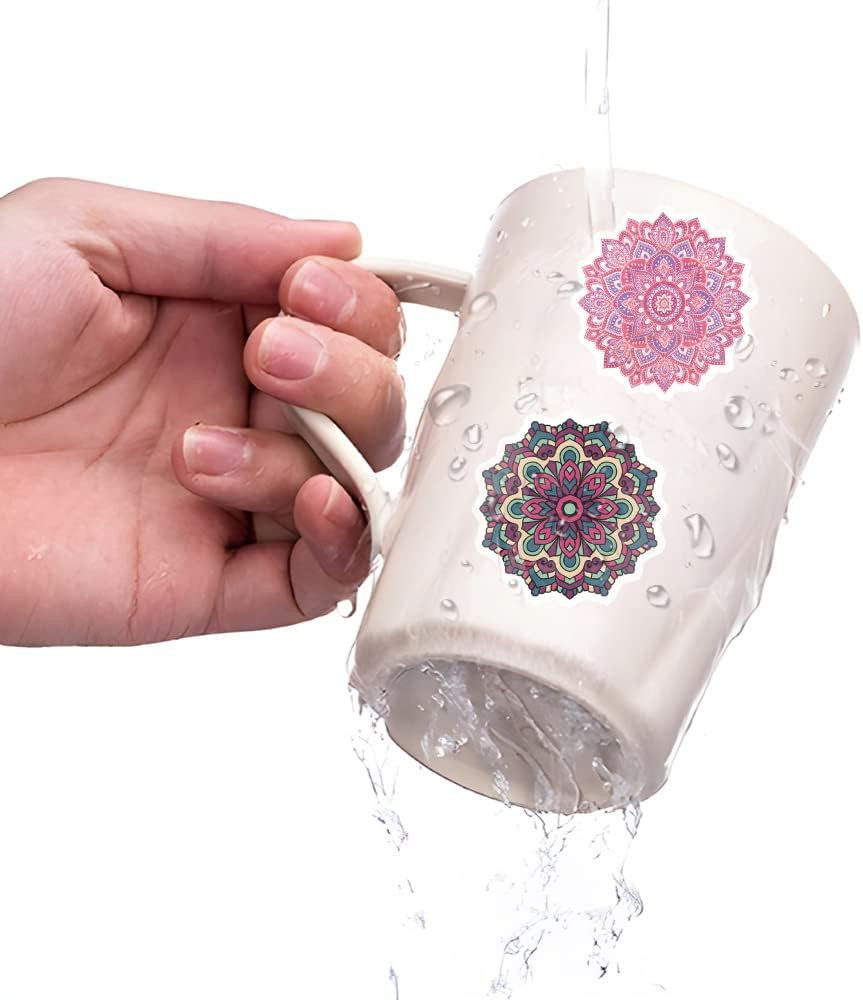60PCS Mandala Stickers for Laptop Water Bottle, Aesthetic Waterproof Vinyl Decal