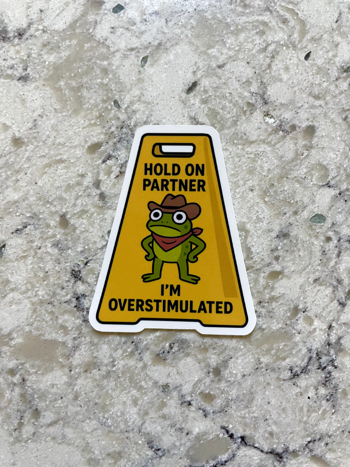 Overstimulated Warning Sticker l Gloss or Holographic Laminate l Waterproof
