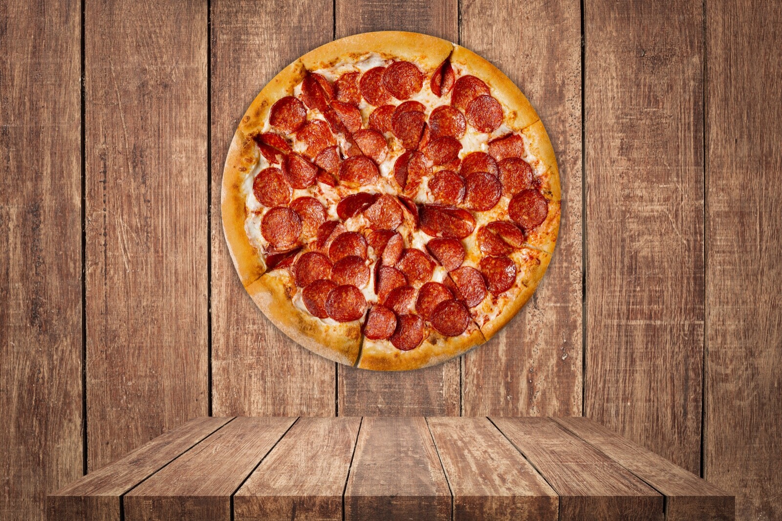 Pepperoni Pizza Sticker Restaurant Decor Real Size Cut Food Car Vinyl Stickers