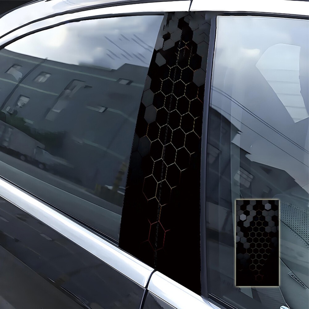 2pcs Car Stickers Sun Protection Scratch Cover for B-Pillar Door Pillar Stickers